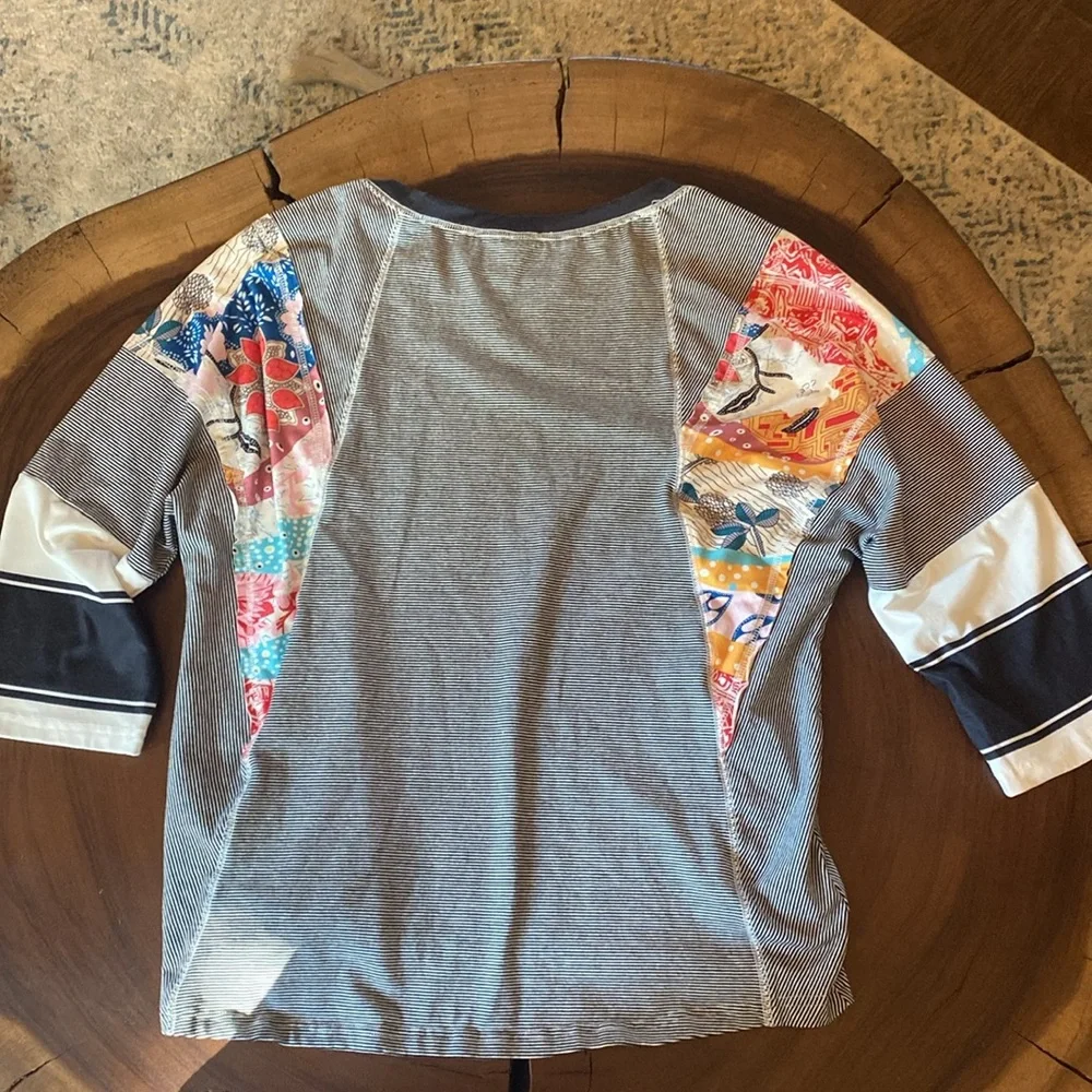 Colorful Boho Patchwork Shirt/ Size Medium - Picture 6 of 6